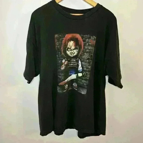 Chucky Mugshot‎ T-Shirt Mens 2XL Scary Movie Monster Halloween Childs Play - Picture 2 of 9